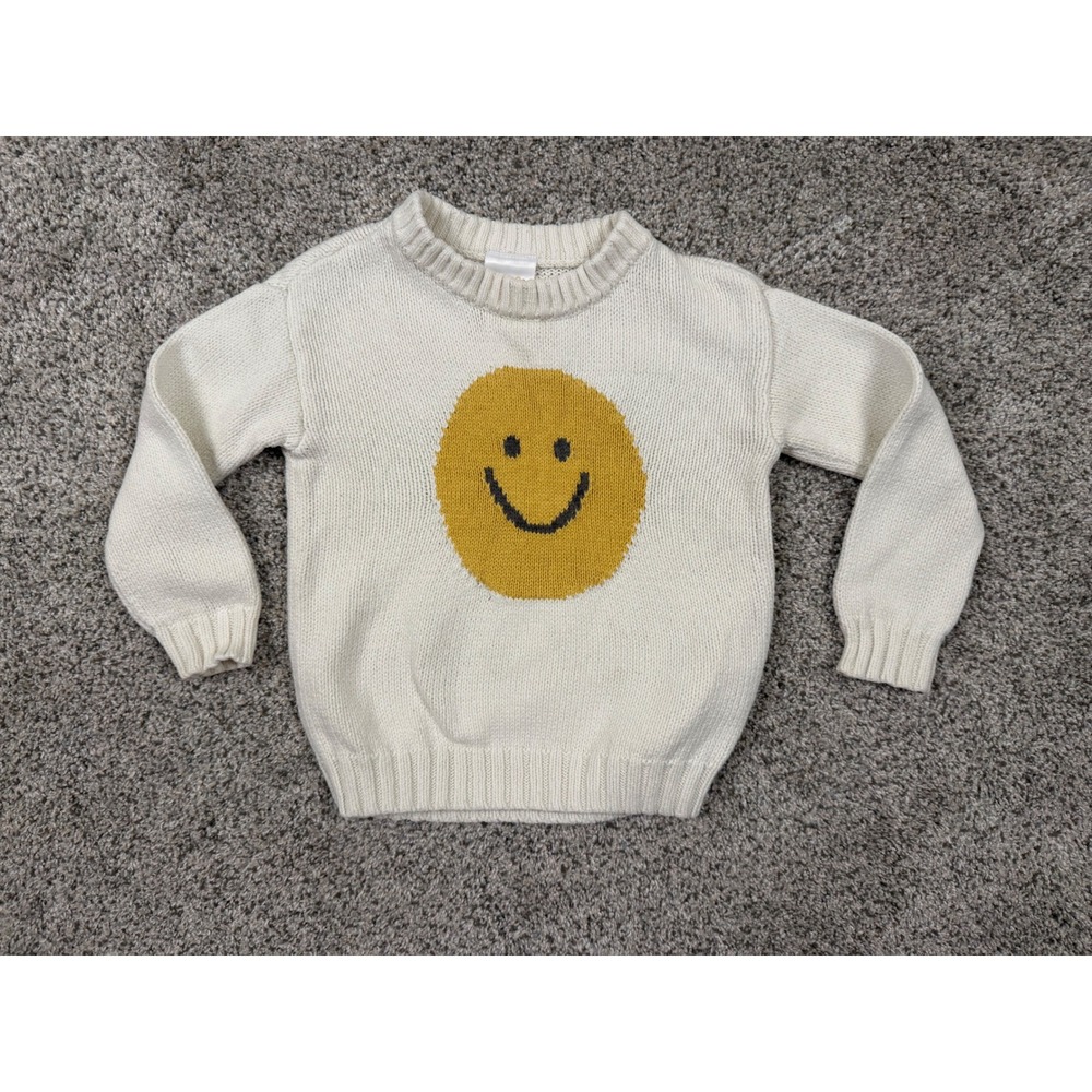 Little Co. by Lauren Conrad Kids Smiley Face Knit Sweater Cream 24M